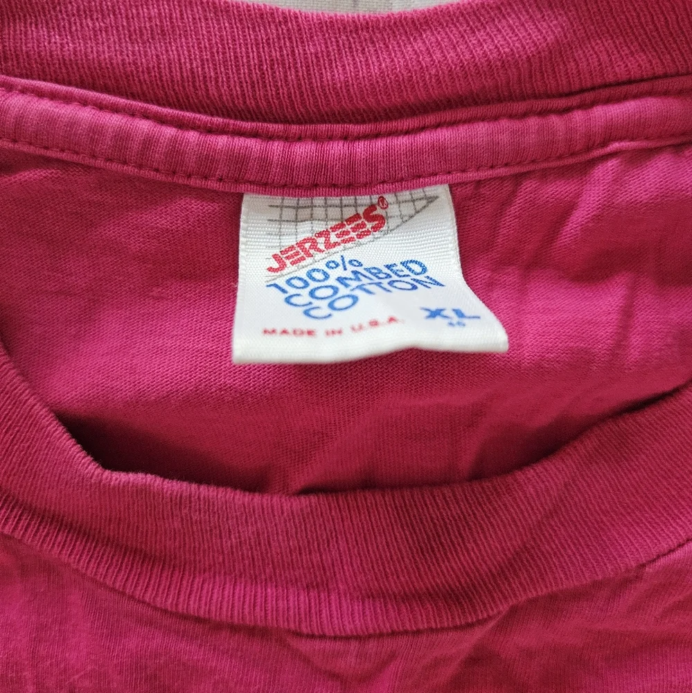 Vintage Men's Red Cotton Ski T-shirt Size XL